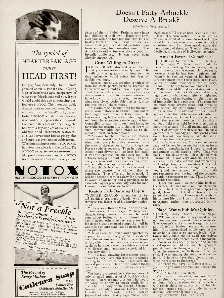 Doesn't Fatty Arbuckle Deserve A Break? By Jack Grant 
Motion Picture December 1931

#busterkeaton #roscoearbuckle #alstjohn #mabelnormand #damfino #oldhollywood #silentfilms