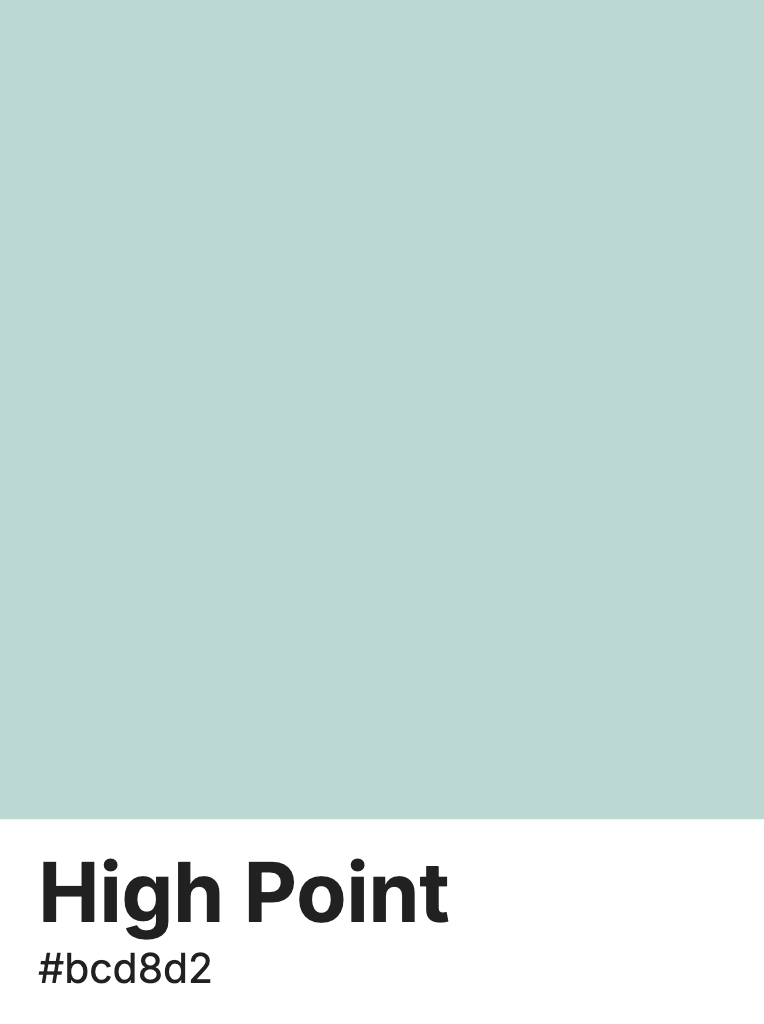 Let's start the week on a high note, shall we?

High Point - #BCD8D2

#ColorInspiration