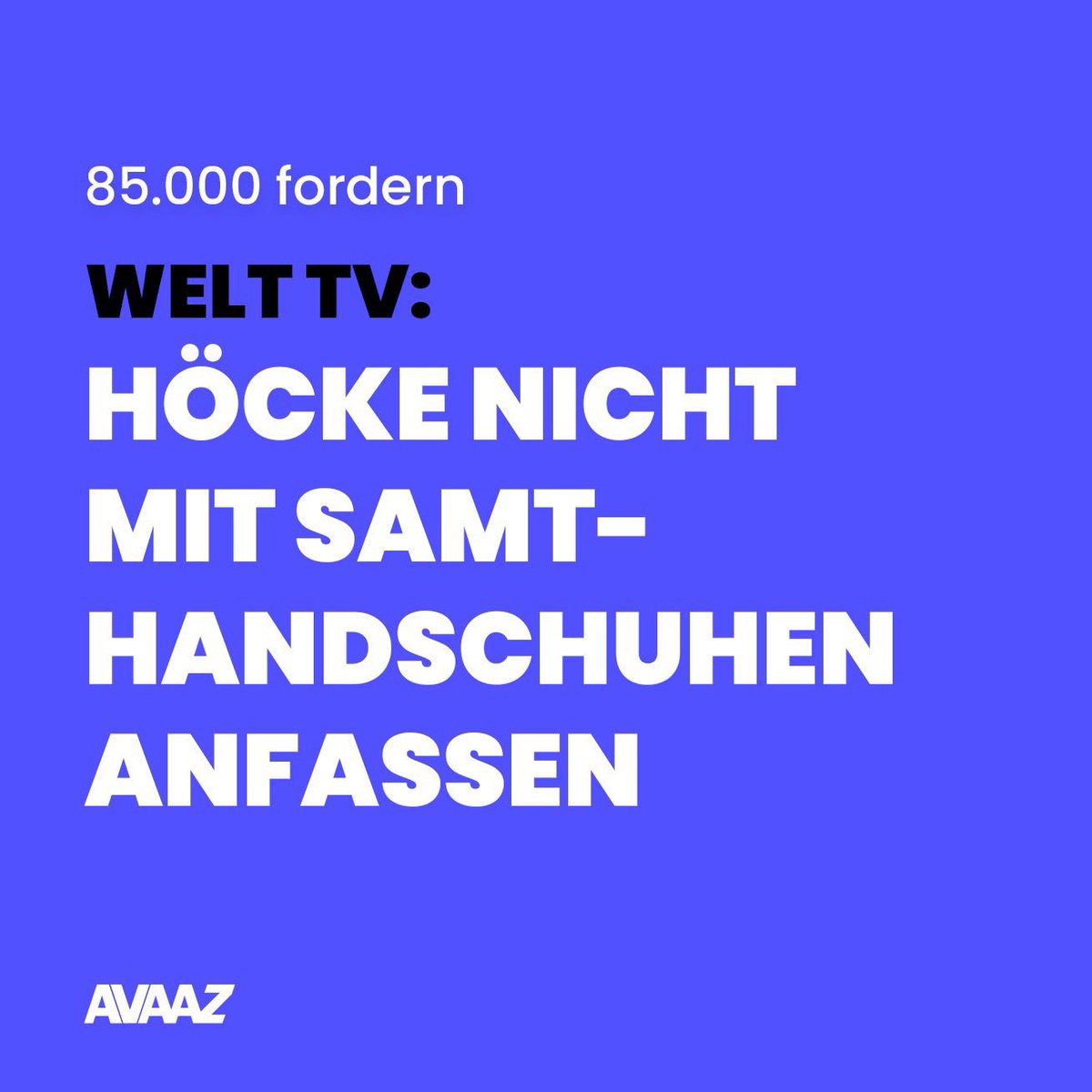 Nur noch drei Tage bis zum TV-Duell mit Björn Höcke - und unglaubliche 85.000 Menschen haben bereits unseren offenen Brief unterzeichnet, Herrn Höcke dort keinen Freifahrtschein zu geben, um seine menschenverachtenden und rassistischen Ideen vor Hunderttausenden zu verbreiten,