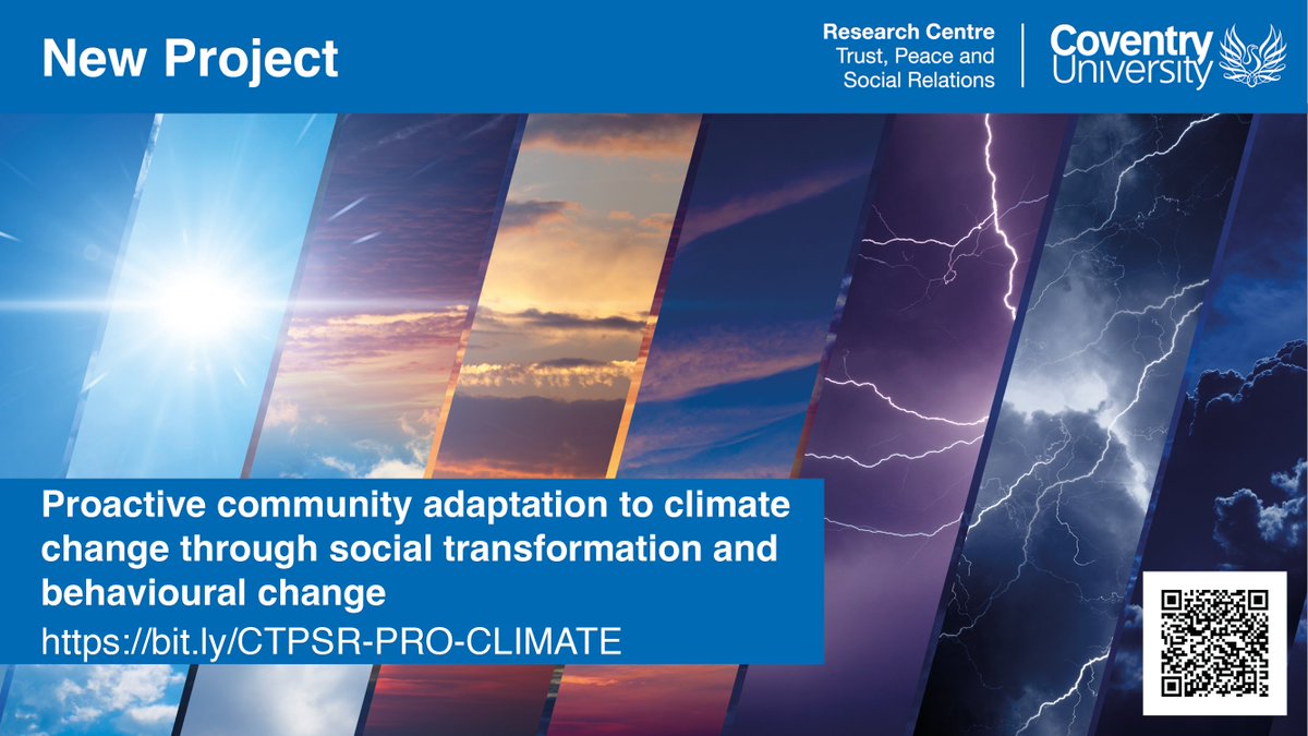 #CTPSR @CovUniResearch is delighted to be part of the new @HorizonEU funded project on 'Proactive community adaptation to climate change through social transformation and behavioural change'. Find out more about the important PRO-CLIMATE project: coventry.ac.uk/research/resea…