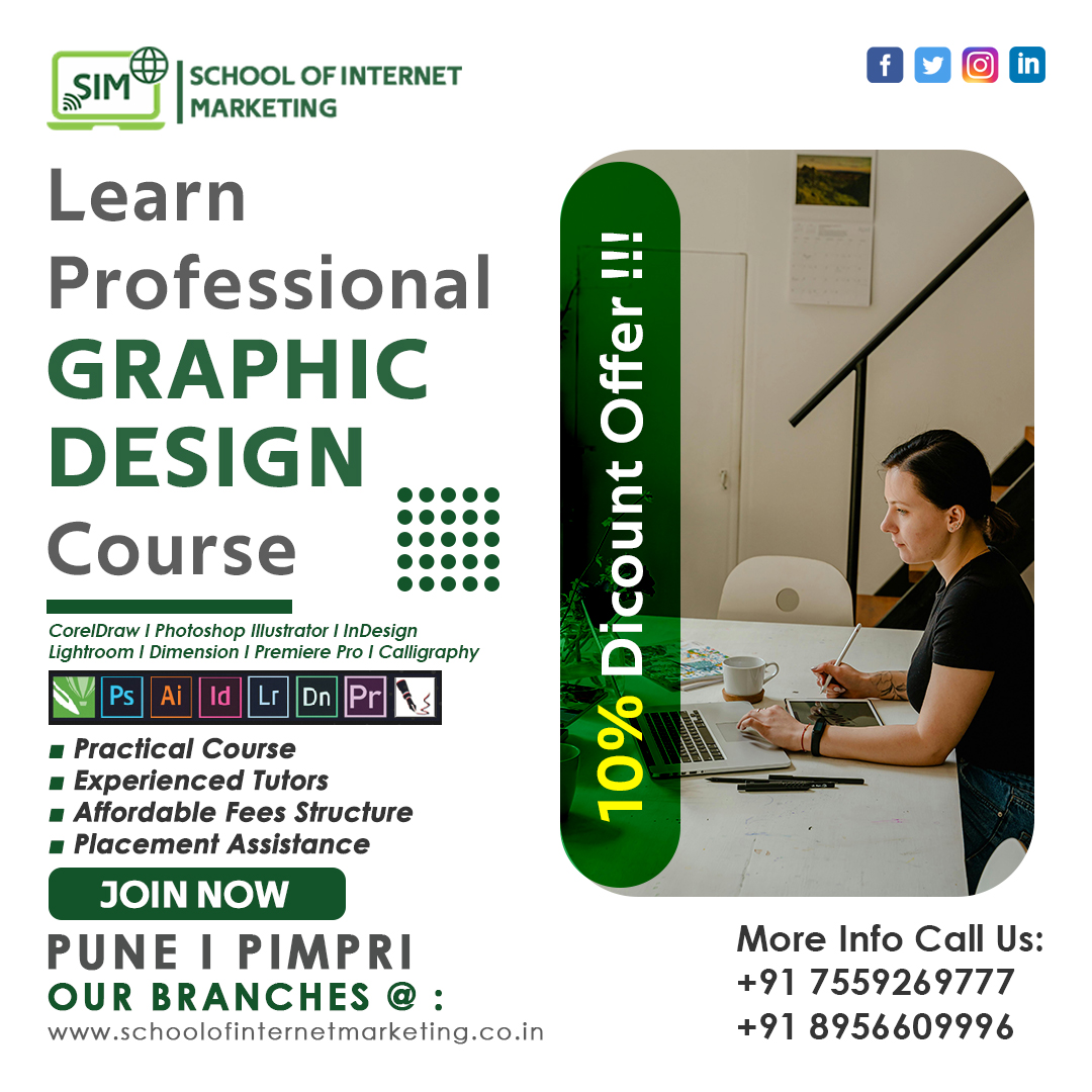 ✨INDIA'S 1st PRACTICAL GRAPHIC DESIGN TRAINING INSTITUTE💻 🎊We Are Offering A 100% Job Assistance Program 👉Get Trained By Professionals. ☎️ For More Details Call On- 91 8956609996 #schoolofinternetmarketing #schoologittraining #schoolofgraphicsdesign #pune #graphicsdesigning