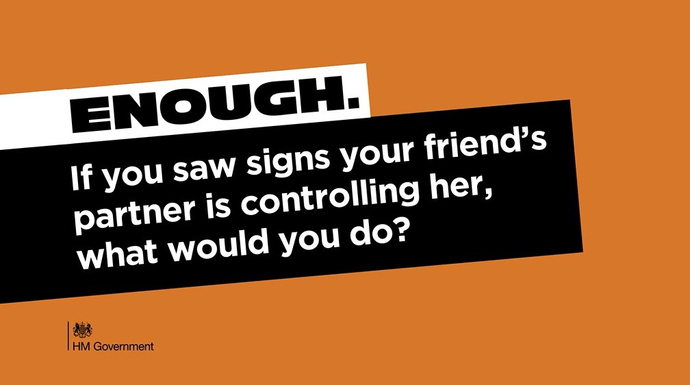 Every day, huge numbers of women face violence, harassment, and abuse. It’s never acceptable and each of us has the power to tackle this abuse. For more ways that you can safely tackle violence against women and girls, visit gov.uk/enough #Enough #EndAbuse