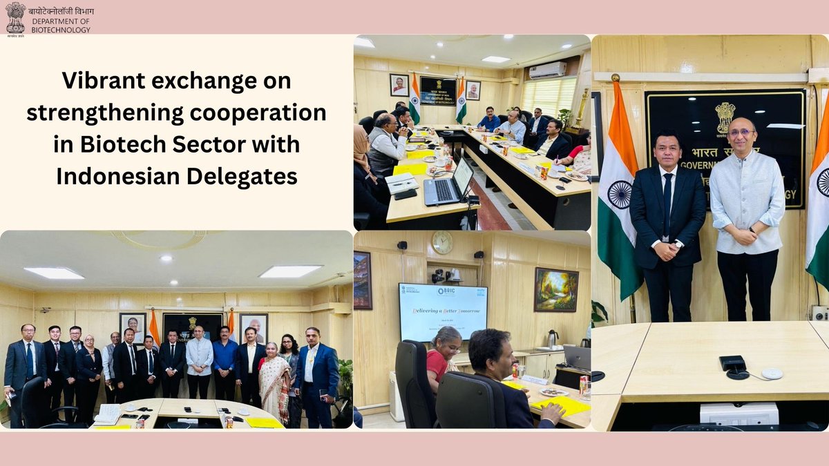 Enhancing collaborations in Biotech! Deputy Coordinating Minister of Maritime Resources, R. Mochammad Firman Hidayat, spearheads a delegation to India, exploring avenues in biotechnology. Read here: tinyurl.com/2h5363zp @DrJitendraSingh @rajesh_gokhale
