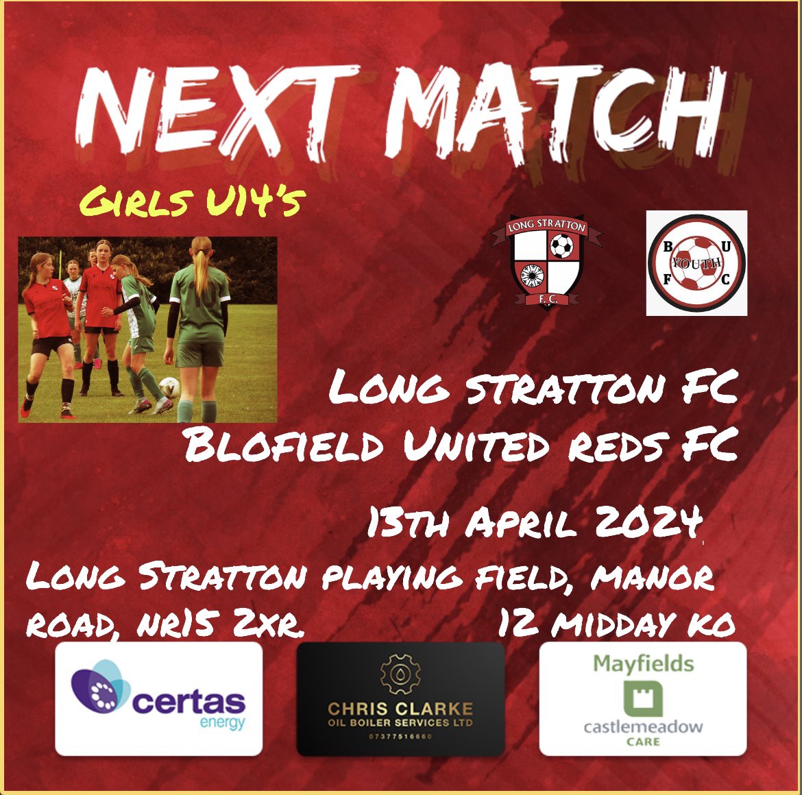 Penultimate matchday for the girls!! Come down and support them!! (First posting of this had incorrect location 🤦🏼‍♀️)