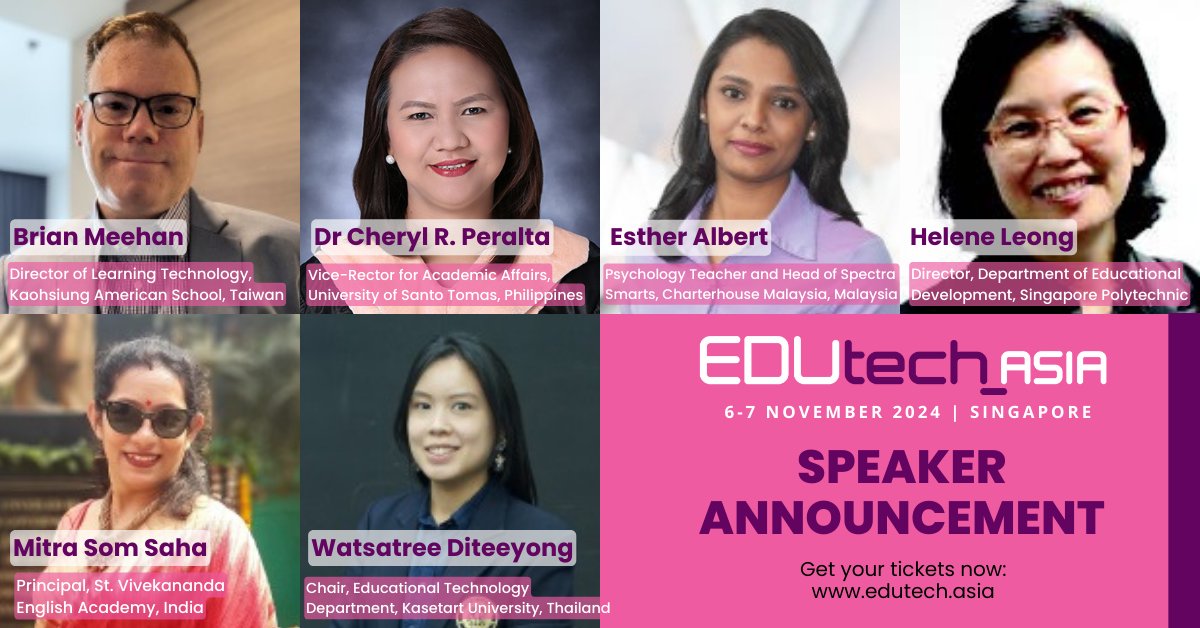 🌟 Transform your teaching with our expert speakers! Get ready to delve into into AI, future ready skills and more at #EDUtechAsia this November with leaders from @KaohsiungAS @UST1611official @SingaporePoly #charterhousemalaysia @StVivekananda
👉Join us: bit.ly/46EVOuN