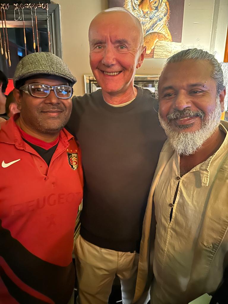 In Brisbane with Poet #JanakaMalwatte and Trainspotter @IrvineWelsh #ShehanKarunatilaka