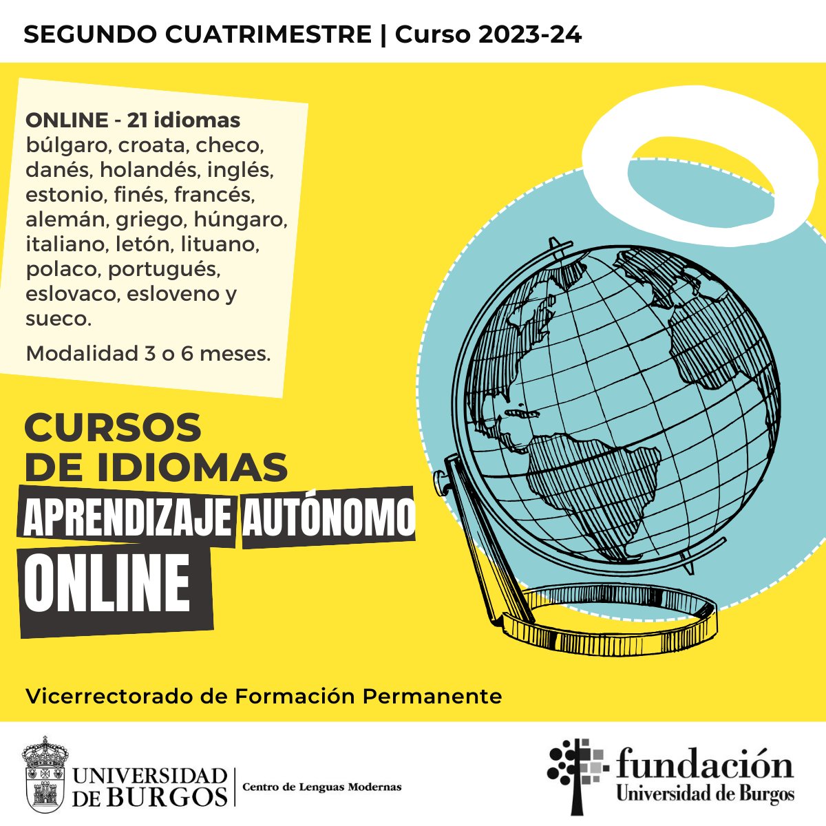 #Cursos_UBU | ¿Quieres mejorar tus conocimientos en uno o varios idiomas o aprender un idioma nuevo? ¡Este es tu curso!

• ONLINE | 3 o 6 meses

►ubu.es/te-interesa/fo…