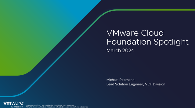 vsphere_cloud's tweet photo. VMware Cloud Foundation Spotlight - March 2024 - https://t.co/35NHhqoFrH https://t.co/RMnkgXjCj3 https://t.co/IESvthsa59