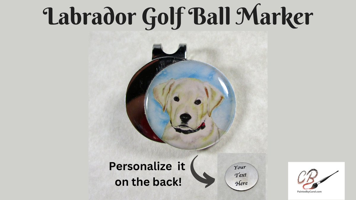 Exclusive! This sweet Yellow Lab Golf Ball Marker can only be found in our Etsy shop. Ships free the next business day. #YellowLab #Golf paintedbycarol.etsy.com/listing/120575…