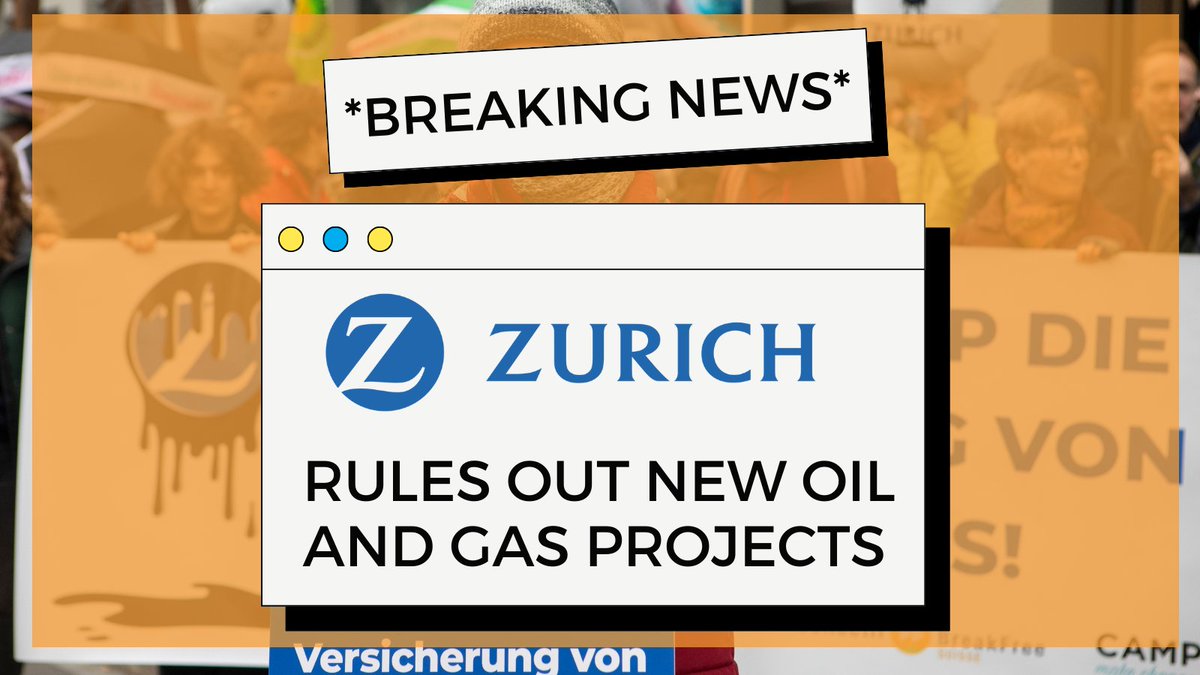 🚨 BREAKING: @Zurich has just excluded any coverage of new oil and gas extraction, and new metallurgical coal projects! This is the final major European insurer exiting oil and gas expansion - care to join in @AIGinsurance? #InsureOurFuture Read here 👉🏼bit.ly/ZurichNewOandG…