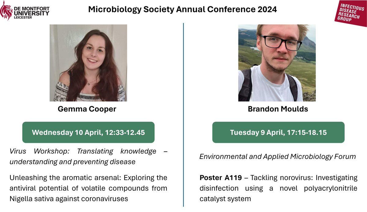Maitreyi Shivkumar (@lambananas) on Twitter photo Sadly can't make it to <a href="/MicrobioSoc/">Microbiology Society</a> conference this week. BUT my PhD students will be there - please say hi if you're there! Gemma <a href="/its_me_gemma_c/">Gemma Louise Cooper</a> is giving a talk on antivirals against coronaviruses, and Brandon is presenting a poster on disinfection of norovirus. #microbio24 Sadly can't make it to <a href="/MicrobioSoc/">Microbiology Society</a> conference this week. BUT my PhD students will be there - please say hi if you're there! Gemma <a href="/its_me_gemma_c/">Gemma Louise Cooper</a> is giving a talk on antivirals against coronaviruses, and Brandon is presenting a poster on disinfection of norovirus. #microbio24