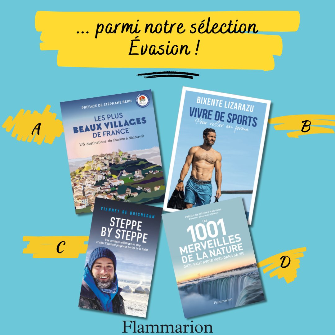 [Le livre mystère ] 📚❓ Les ponts de mai sont toujours l'occasion de partir quelques jours à l'aventure ou de s'évader depuis son canapé ! Voici donc 4 ouvrages inspirants qui vous donneront envie de voyager ici... ou ailleurs ! Quelle lettre avez-vous choisie ?