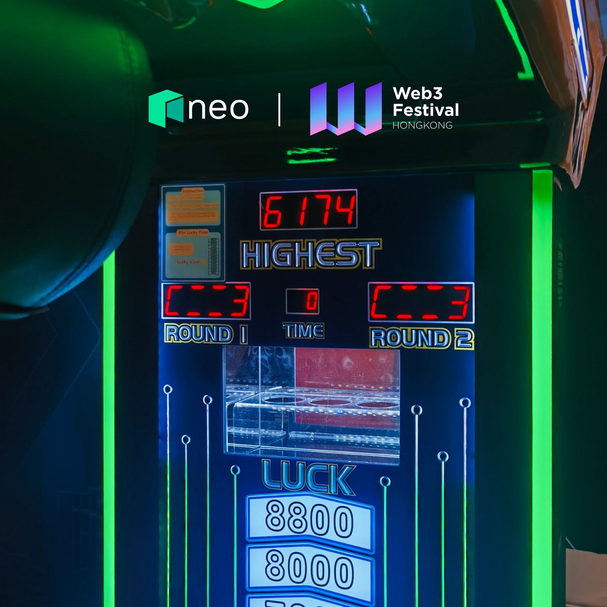 🌟 Today's highest scorer: 6174! 🏆 If this was you, bring your 'Score Receipt' to Neo's booth tomorrow to claim your 10 $GAS prize! #Web3Festival2024