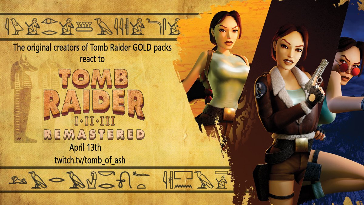 📢The original team behind Unfinished Business, Golden Mask and The Lost Artifact gold packs react to Tomb Raider Remastered Collection. 🔫April 13th. 🔫Time TBC. 🦖 twitch.tv/tomb_of_ash (🔔) 🏃‍♀️previous original developer streams: youtube.com/playlist?list=…