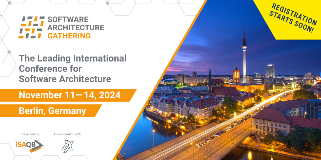 🎉 Exciting announcement: The @isaqb Software Architecture Gathering is finally back as an on-site event in Berlin, November 11-14, 2024: t1p.de/8frk5 Registration will open in May 2024, but here's a sneak peek of what the conference will have in store for you:

- 2…