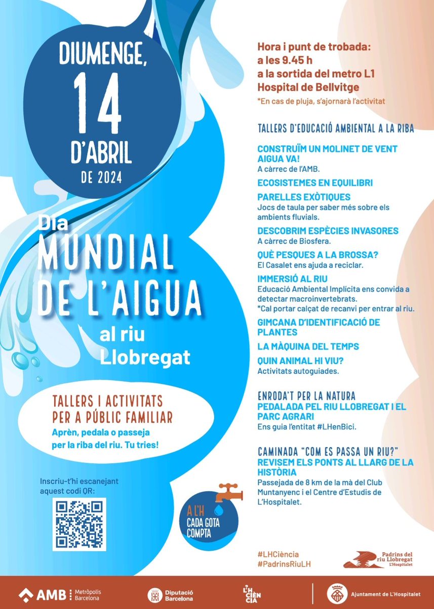 Un any més, el Padrins del riu Llobregat organitzen les Jornades de l’aigua. Hi haurà diverses activitats en el marc del Dia Mundial de l’Aigua per donar a conèixer la importància del riu en el desenvolupament de la ciutat.
