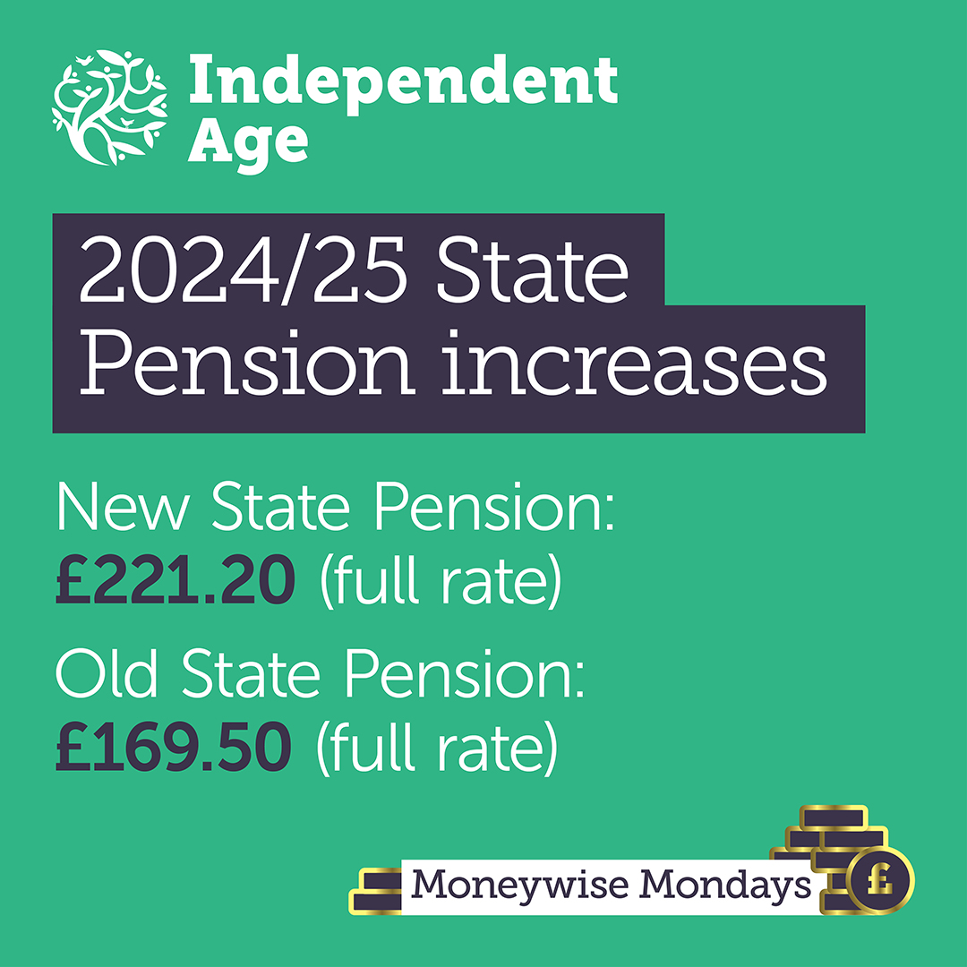 With the new financial year starting this month, the State Pension is increasing by 8.5%. Learn more about the State Pension this #MoneywiseMonday, visit our website: independentage.org/get-advice/mon… To find out more about changes in the new financial year: independentage.org/get-advice/wha…