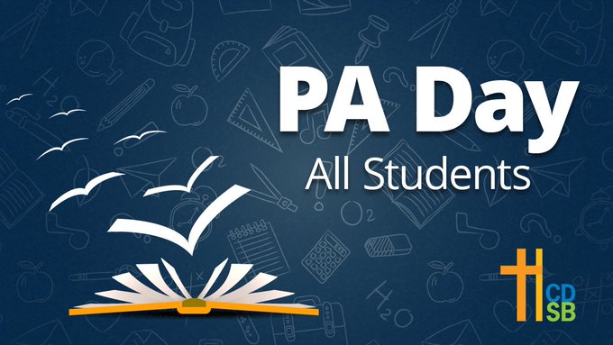 REMINDER: Today is a PA Day for all students!