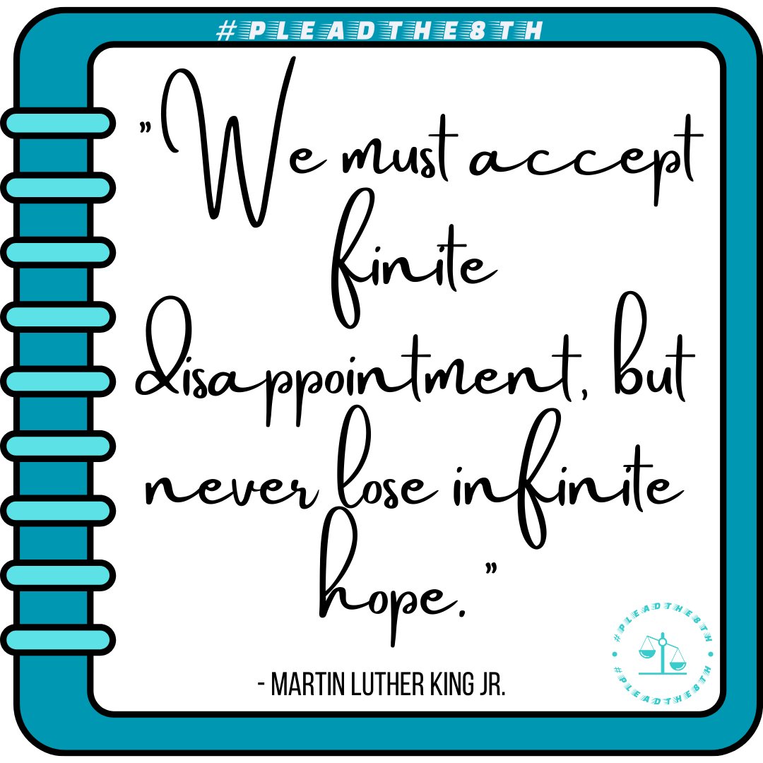 Never lose hope, despite disappointment. #InfiniteHope 
#WeeklyWisdom #JusticeQuotes #QuoteOfTheWeek #PleadThe8th