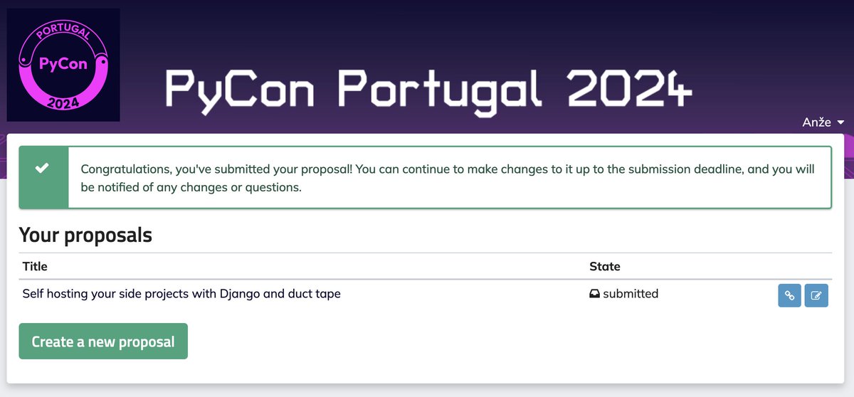 I have just submitted my talk proposal for Pycon Portugal! 🎉