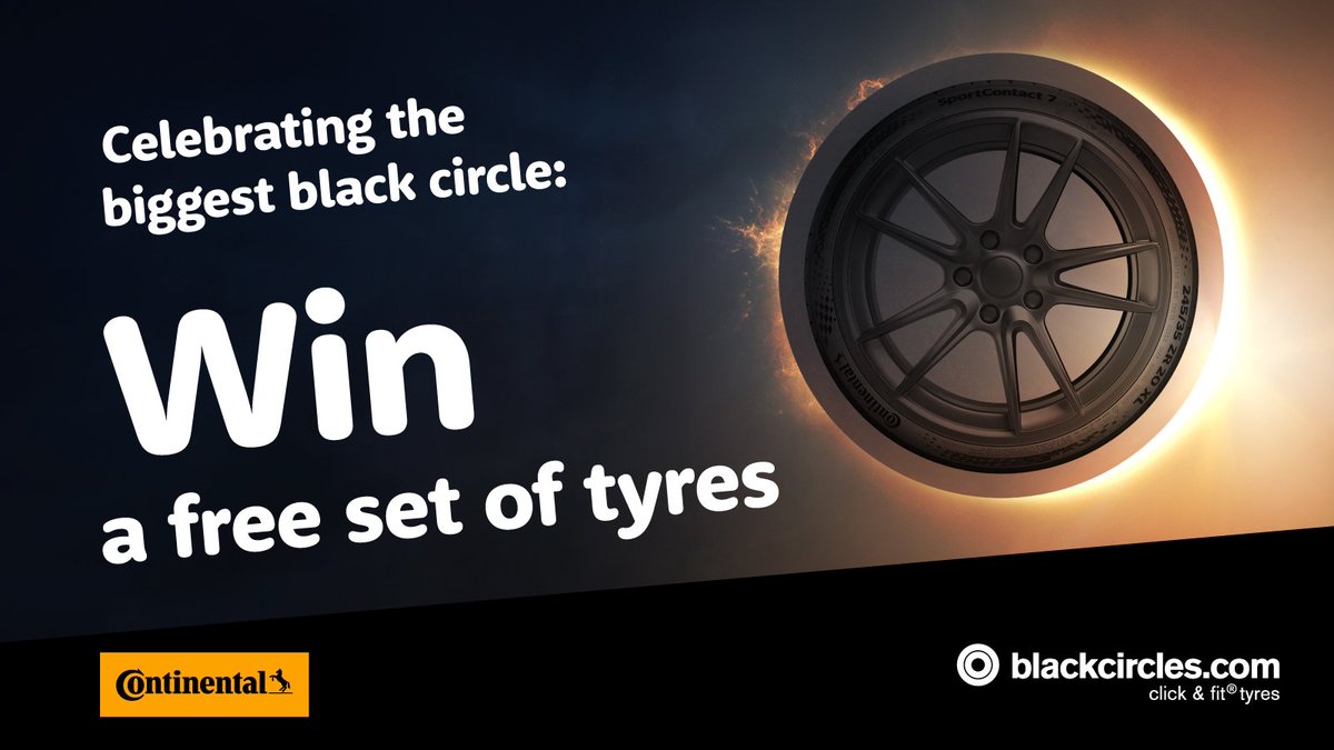 🌒 GIVEAWAY 🌒 To celebrate (quite literally), the biggest black circle in the sky tonight, we're giving away a free set of Continental tyres to one lucky winner! 🎉 To enter: 🌙 Like, share & follow 🌓 Tag a friend needs a new set of tyres! [Ends 22.04.24] #Eclipse2024