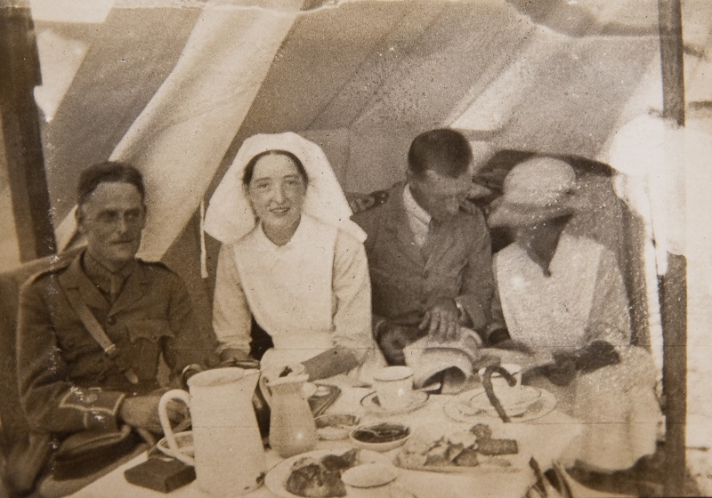 Today's #Archive30 is all about #ArchiveFoodAndDrink and we think this lunch looks lovely! The photo was taken in Salonika c.1916 and shows nurse Annie Allan (centre) with Lieutenant Vine & Sister Cashmore. The photo is from our Scottish Women's Hospitals album