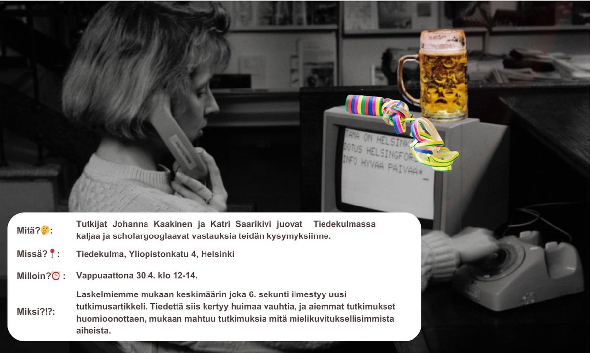 FINSCI (@fin_sci) on Twitter photo Kaljascholargooglaus on tÀÀllĂ€ taas!đ
Â
Onko esimerkiksi vappusiman vaikutuksia aivotoimintaan tutkittu, entĂ€ kevĂ€tauringon vaikutusta mielialaan?đ€
Tule siis mukaan, ota filtterit pois ja kysy oma âonko tutkittuâ -kysymyksesi!
#TiedepÀÀoma <a href="/Akatemia_STN/">Strateginen tutkimus</a> @uniturku @Tiedekulma Kaljascholargooglaus on tÀÀllĂ€ taas!đ
Â
Onko esimerkiksi vappusiman vaikutuksia aivotoimintaan tutkittu, entĂ€ kevĂ€tauringon vaikutusta mielialaan?đ€
Tule siis mukaan, ota filtterit pois ja kysy oma âonko tutkittuâ -kysymyksesi!
#TiedepÀÀoma <a href="/Akatemia_STN/">Strateginen tutkimus</a> @uniturku @Tiedekulma