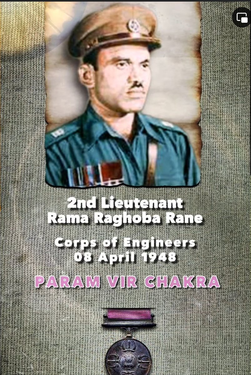 Remembering bravery and courage of a True Hero a #ParamVir Chakra Vijeeta - Rich tributes to 2nd Lt RR Rane Corps of Engineers #IndianArmy - He on 08 Apr 1948 displayed the most conspicuous bravery and gallantry of the highest order in the face of the enemy & was awarded #PVC