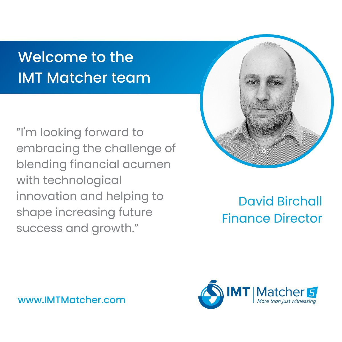 IMT_Matcher's tweet image. Welcome to the IMT Matcher team - David Birchall
&quot;As a Finance Director transitioning into the revolutionary realm of IVF software at IMT Matcher, I&apos;m looking forward to embracing the challenge of blending financial acumen with technological innovation.&quot;
#ivfsoftware