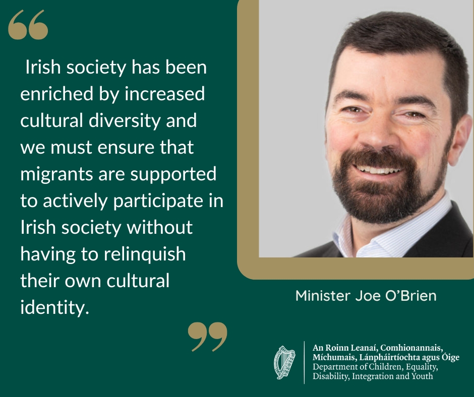 Min @joefingalgreen announces the opening of applications for the Communities Integration Fund 2024 Grants of up to €5,000 will be awarded to successful organisations to support integration initiatives Apply here: bit.ly/3Jah56h Press Release: bit.ly/3VJ5uCS