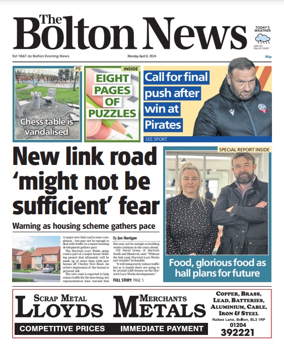 ICYMI: Front page of Monday's <a href="/TheBoltonNews/">The Bolton News</a>📰

 #Bolton #GreaterManchester #BuyAPaper #LocalNewsMatters #Newsquest #BWFC #CourtNews #CrimeNews #BoltonWanderers #BoltonNews #BoltonCouncil