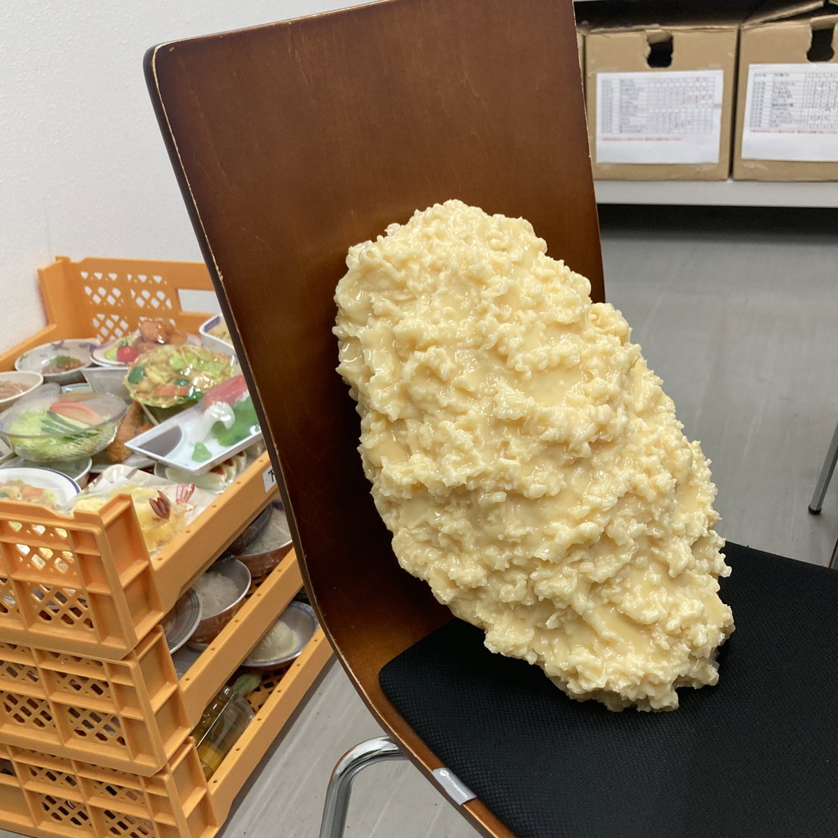 しぼやん3kgが椅子に座ってらっしゃる。 3kgって、重くて大きくて