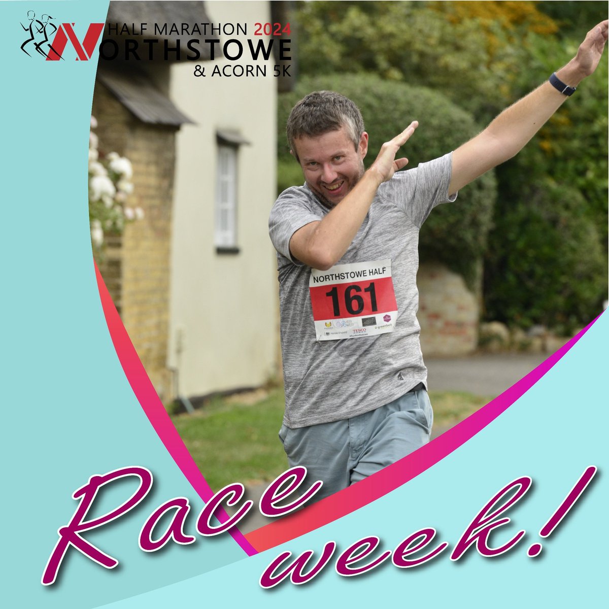 It's RACE WEEK 🏃🏽‍♀️🏃‍♂️💥 The wait is almost over, and the excitement is building up 🙆‍♂️ Make sure to read the event guide ahead of the big day 🧐 If you haven't signed up yet, you have time until Wednesday to join us 🏃🏽‍♀️🏃‍♂️ 👉 northstowehalf.co.uk #northstowe #northstowehalf