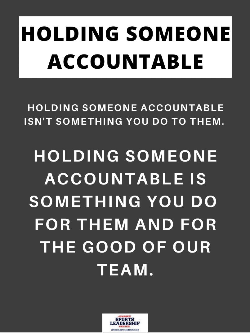 HOLDING SOMEONE ACCOUNTABLE #CultureWins