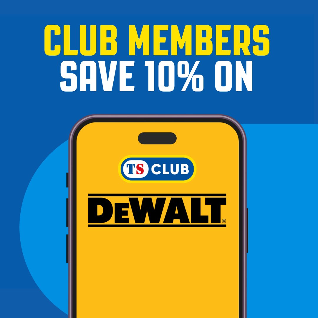 Get 10% off all DeWalt with your Toolstation Club membership 🙌 This is not a drill! (But it could be if you use your 10% 😎) Hurry, offer ends this Friday! Shop here: bit.ly/3VTwj7l T&C's apply: bit.ly/3OtrTQ4