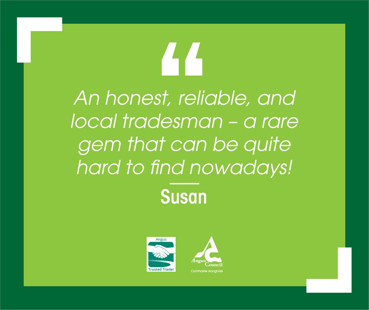 Protect yourself from unscrupulous traders. If you need work done on your home or garden, make sure you choose a reputable trader. #ShutOutScammers Search for a local vetted Trusted Trader: trustedtrader.scot/Angus