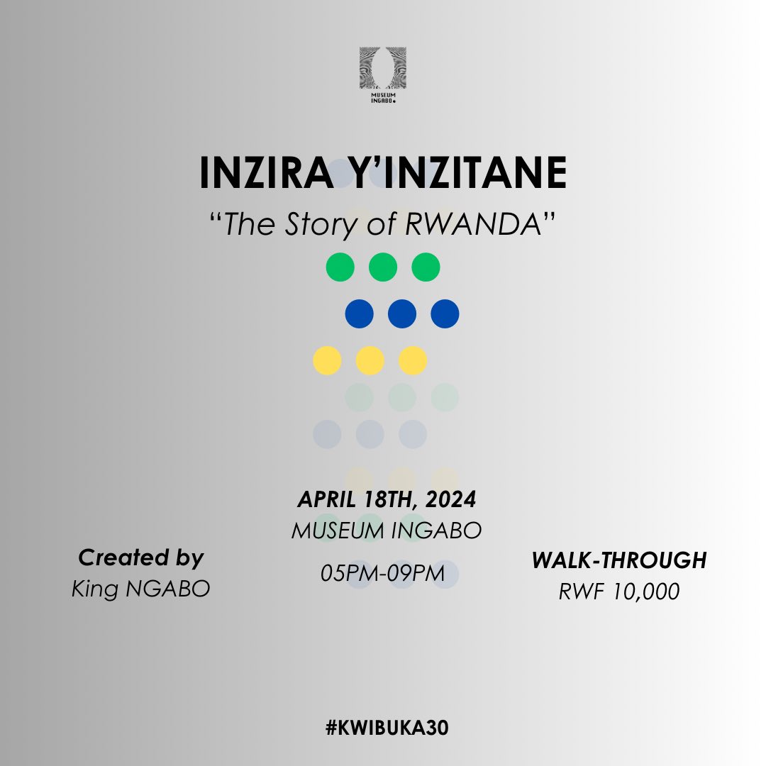 INZIRA Y’INZITANE “The story of RWANDA” INZIRA Y’INZITANE is a psychological walk-through art installation that helps people understand RWANDA’s difficult route from 1994 to 2024 through 30 metal barrels that represent the 30 years after the Genocide Against the Tutsi.…