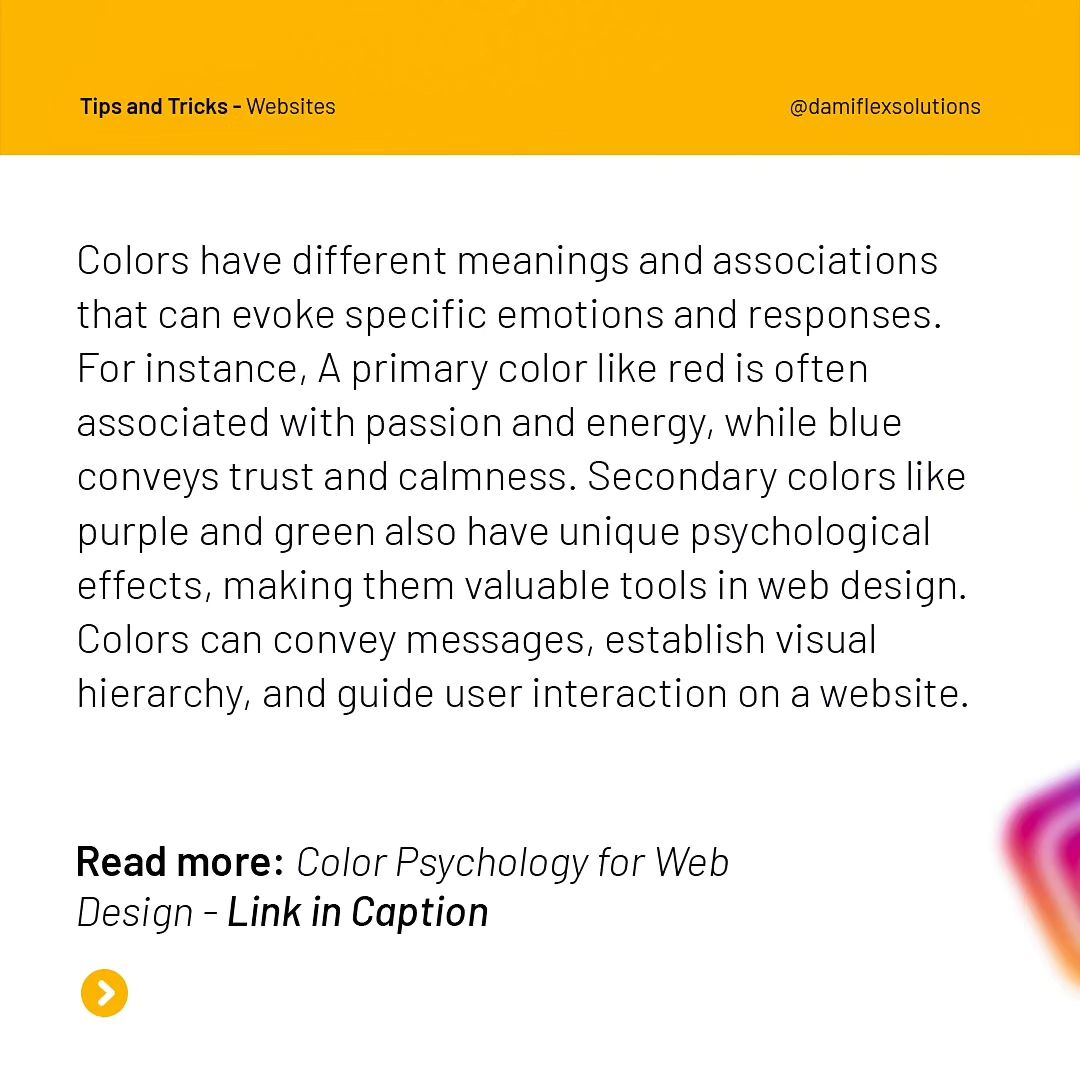 dflexsolutions's tweet photo. Color psychology is essential for creating visually appealing web design and effective digital experiences.
Follow @dflexsolutions for more.
Read more: https://t.co/mGqNJMwyyD
#websitedesign #color #brandcolors #colorpsychology #colorwheel #damiflexsolutions #webcolor #webcolors https://t.co/xQHhekwb7b