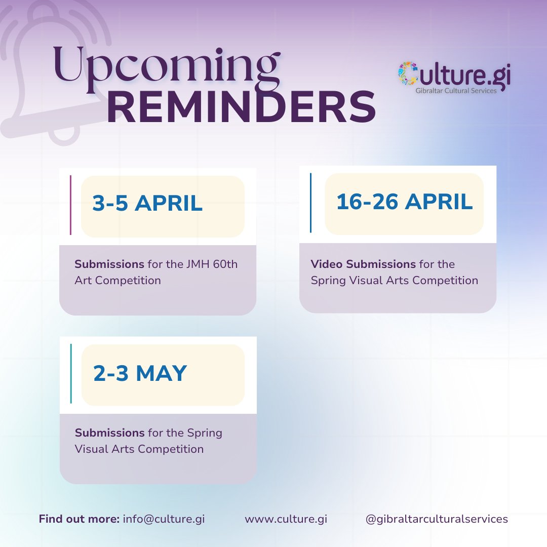 🔔Take a look at what's on in April and some upcoming reminders! 📅