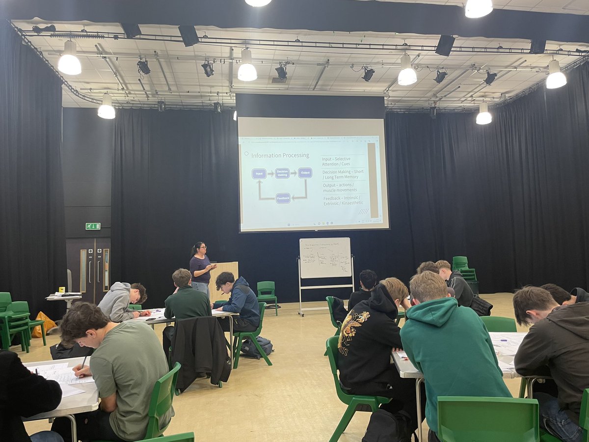 Students very engaged in our GCSE PE conference 2024. Thank you to Mr Jackson, Miss Hutchinson and @callum_elson for their real life sporting examples. @RoundhayHead #weareroundhay