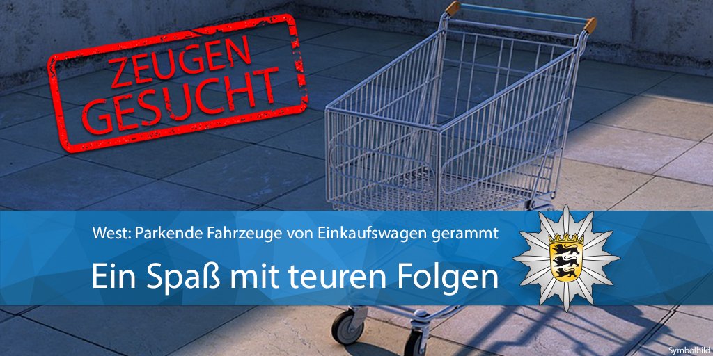 #West Zwei unbekannte Jungen ließen am Samstag gegen 15.20 Uhr auf dem Gehweg der Seyfferstraße einen Einkaufswagen hinabrollen. Vier Fahrzeuge wurden dadurch beschädigt. Gesamtschaden: etwa 5.000 Euro. Wir suchen Zeugen. Zur PM ▶️ t1p.de/h18fi Eure #Polizei #Stuttgart