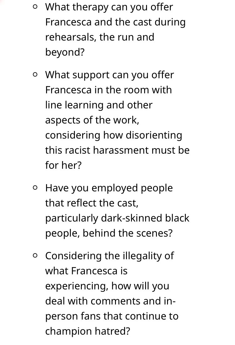 Please sign this petition and help ensure Fran and all of the Black/Global Majority cast members on this production are getting the protection and support they need and deserve. 

RT and share around!

chng.it/PfrCCTmyKP
