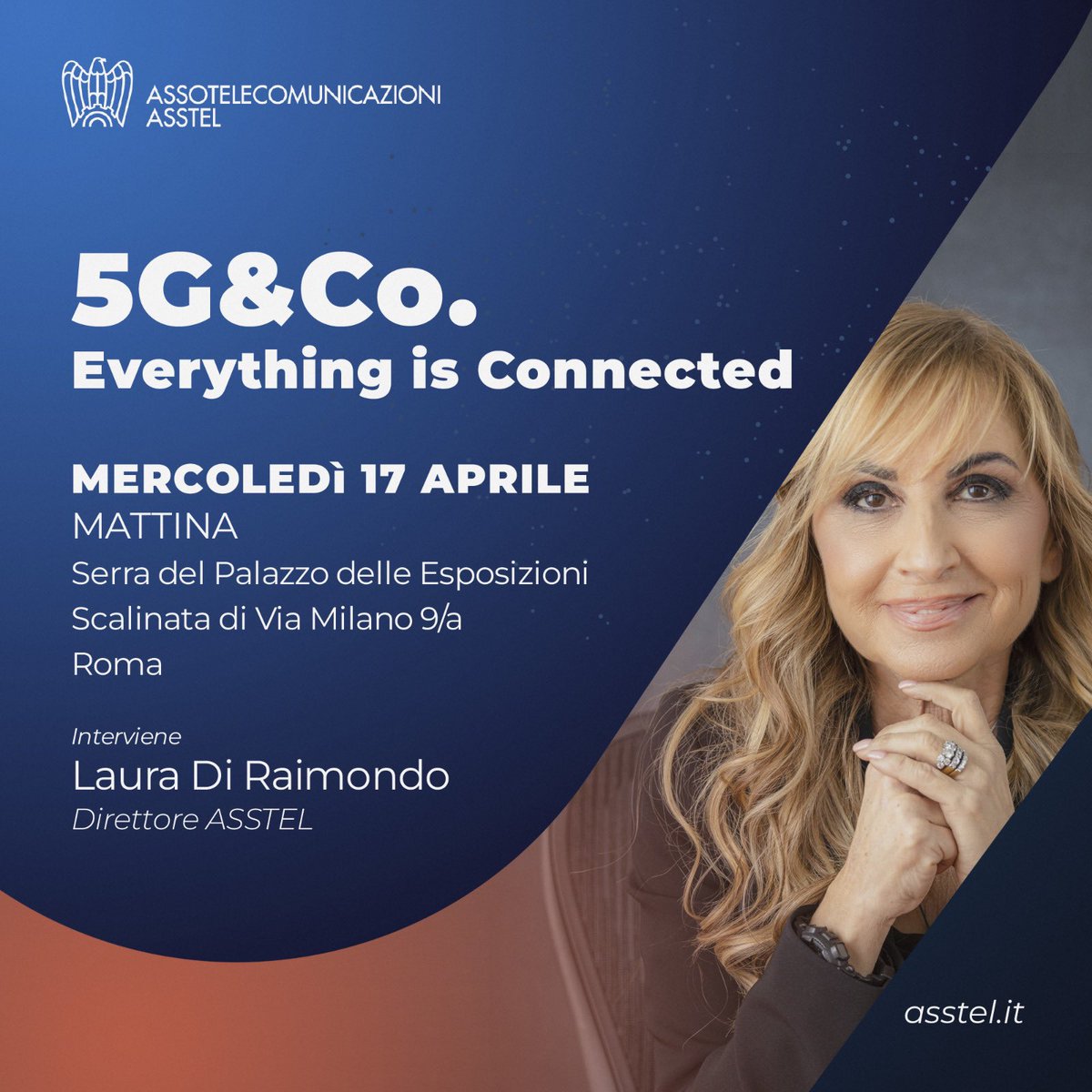 📌 #ASSTEL partecipa a 5G&Co. Everything is connected, la conferenza sul futuro delle #Telecomunicazioni organizzata da @CNIT_TLC.
🗣️ Il Direttore dell’Associazione @LDRaimondo interviene al panel 'Lo skill gap nell’ICT' il 17/04 a Roma. 
ℹ️ 5gitaly.eu/it/agenda-2/