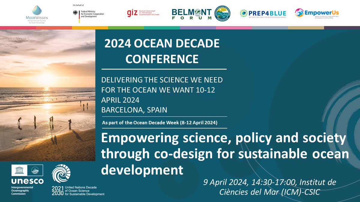 📢TOMORROW, our #OceanDecade Satellite Event will take place! 🌊There will be discussions on the significance of #collaboration across the #science-policy-society interface for #sustainable #ocean development. 🍿youtube.com/watch?v=vj7uPX… 🚀Stay tuned for more in the coming days!