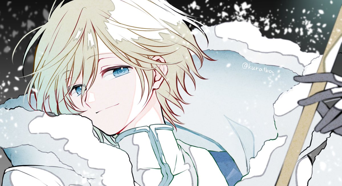 solo looking at viewer smile short hair blue eyes blonde hair 1boy  illustration images