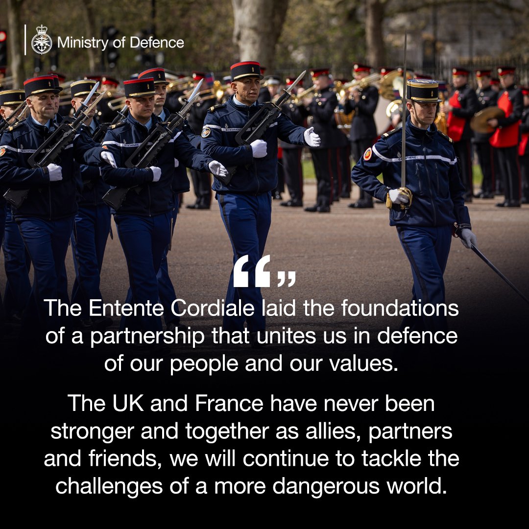 Today we celebrate the 120th anniversary of the Entente Cordiale, which united the UK and France against the great challenges of the 20th century and beyond. As French troops guard Buckingham Palace for the first time today, we remember that this great partnership makes us all…