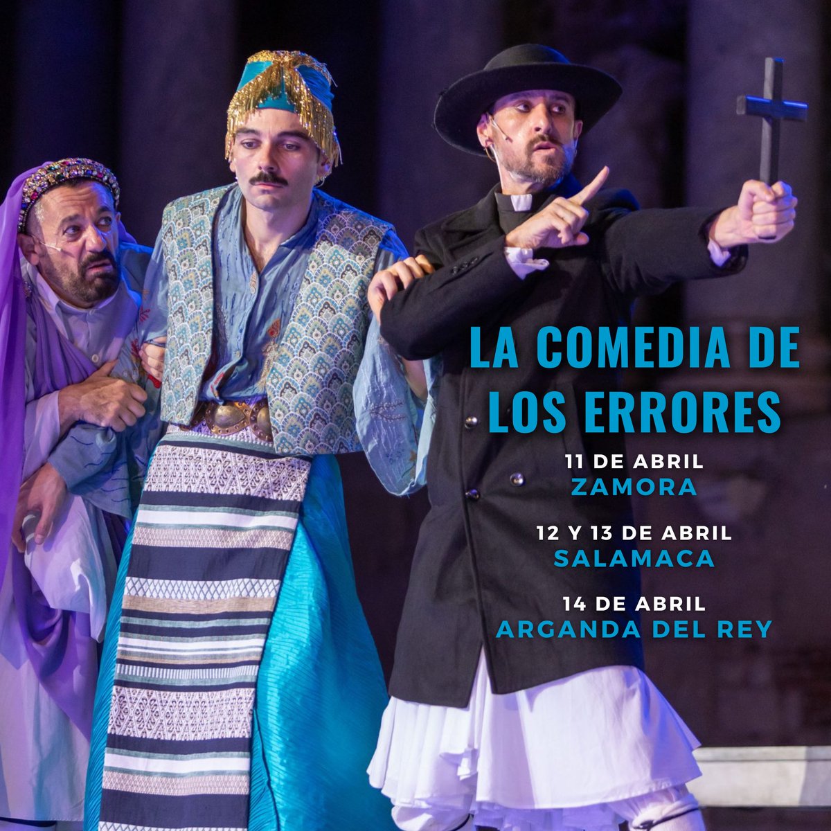 Nuevas paradas en la gira de #LaComediaDeLosErrores: ⭕️ 11 de abril en el @PrincipalZamora ⭕️ 12 y 13 de abril en el Teatro Liceo de #Salamanca ⭕️ 14 de abril en el Teatro Municipal de #ArgandaDelRey ¡Vente!🤣 @NietoPepon @Pagudo @Fsotolopez @MrAvelain @sexpeareteatro