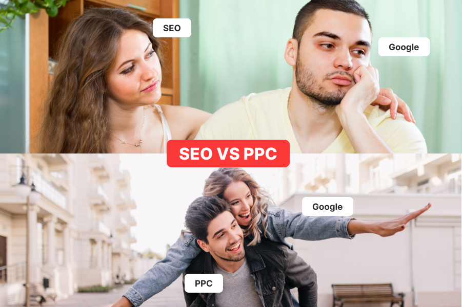 Is it love? Is it war? Google's caught in a love triangle between #OrganicSearch (#SEO) & #PaidMarketing (#PPC). Who gets your vote for driving traffic? #SEOvsPPC #GoogleLoveTriangle #DigitalMarketing #DigiXLMedia