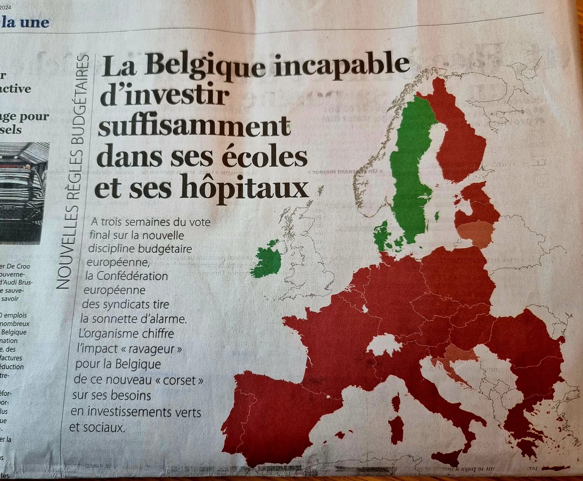 Le retour des règles budgétaires européennes serait un désastre. Pour nos écoles, hôpitaux, services publics, les travailleurs. Nous pouvons bloquer ces règles. Il suffit qu'un seul gouvernement dise non. Le gouvernement belge doit voter contre. lesoir.be/579533/article…