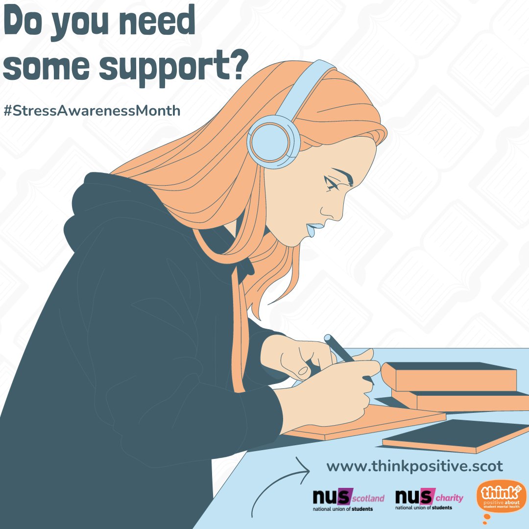 Most people feel stressed during different periods of their lives, but students face a unique set of circumstances that can place additional pressures on them. Support is available 🧡🔗 bit.ly/40fwdaq #StressAwarenessMonth @NUSScotland